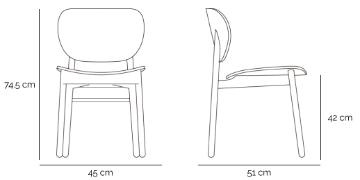 Birch Wood Veneer Multi-Purpose Chair Dimension